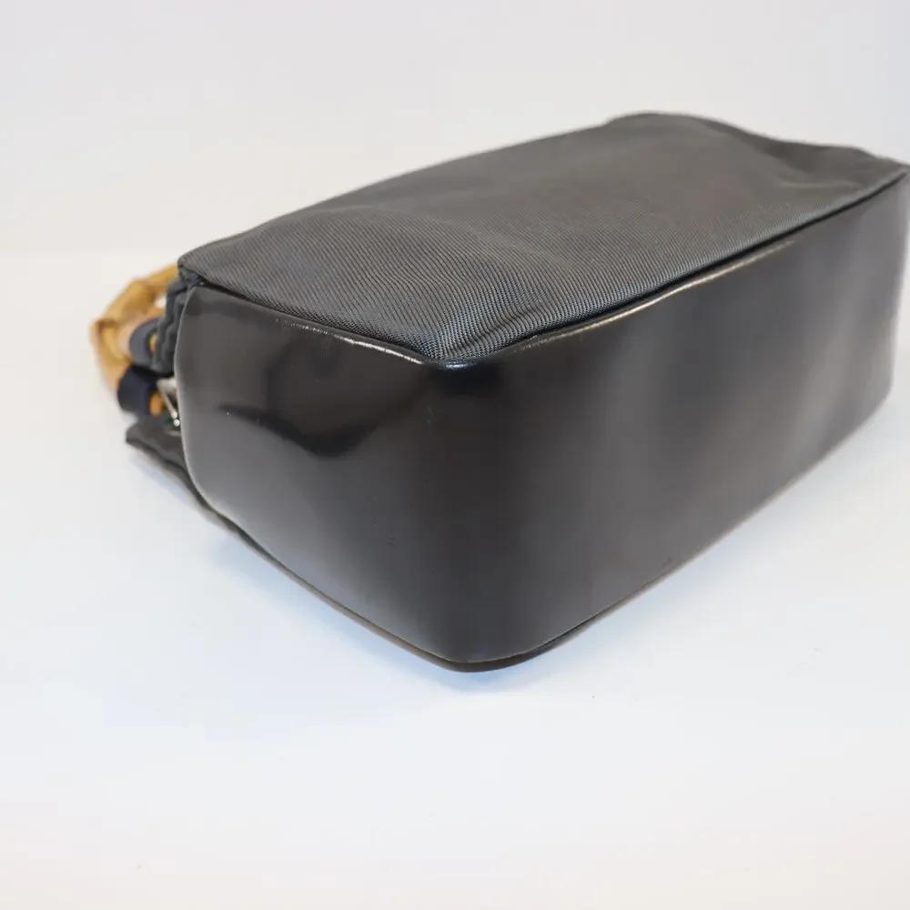 Gucci Black Nylon Bamboo Handle‎ Tote Italy w/ Handle Shapers Included - Picture 5 of 8